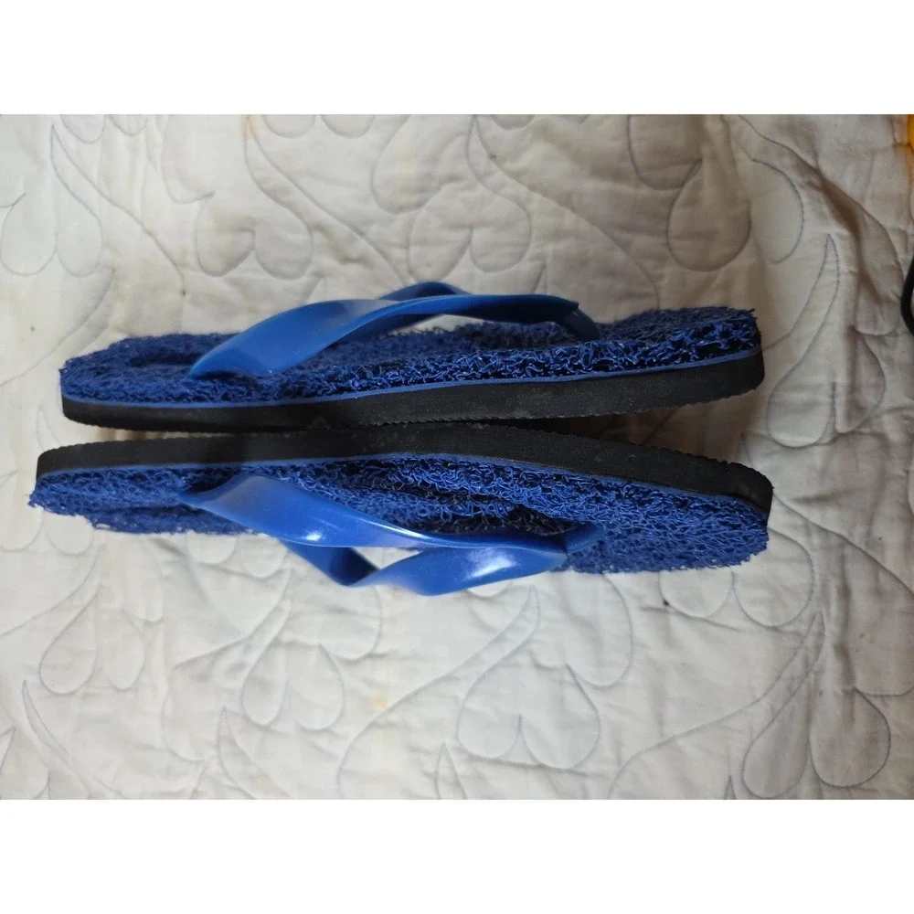Laguna Sandal Flipflop Plastic AstroTurf Blue Y2K Men's Size‎ Medium 9/10